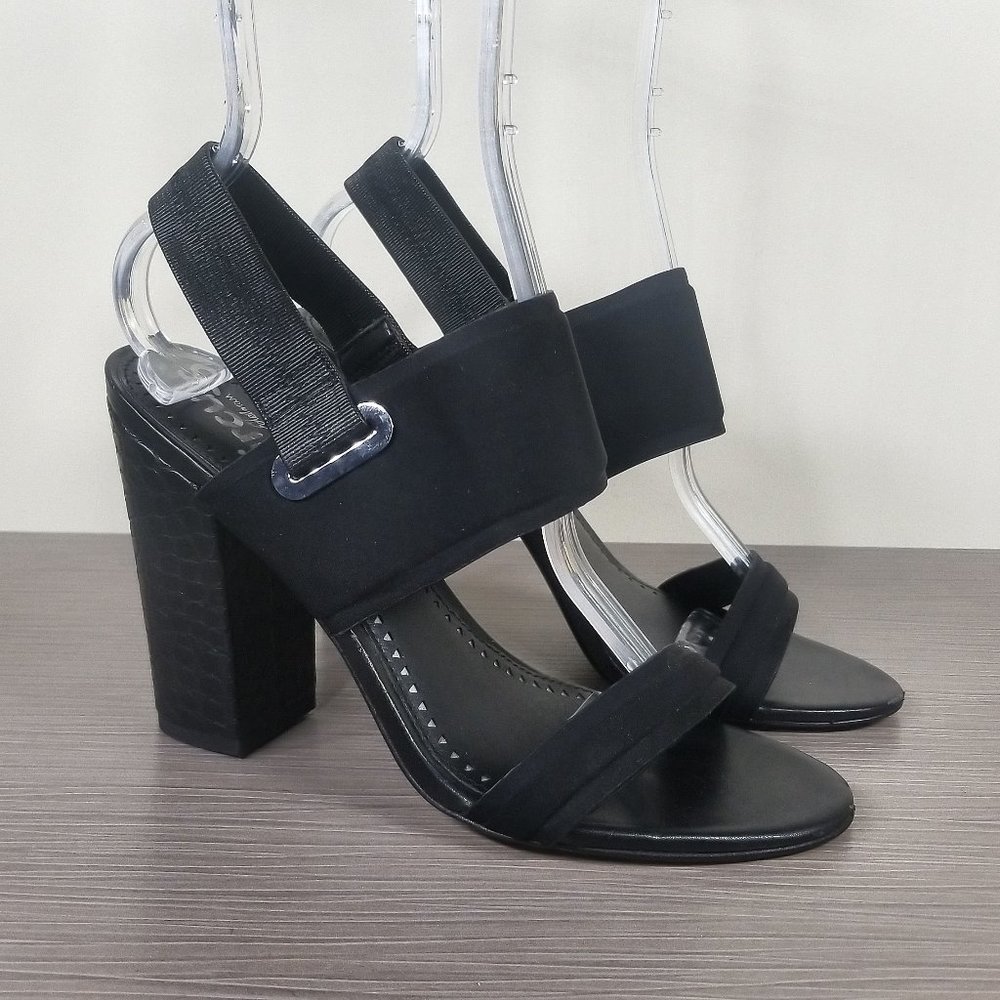Circus by Sam Edelman Nixon Dress Sandal, Black Textile, Womens Size 7 M / 37